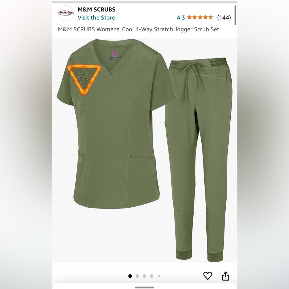 Olive green jogger scrubs